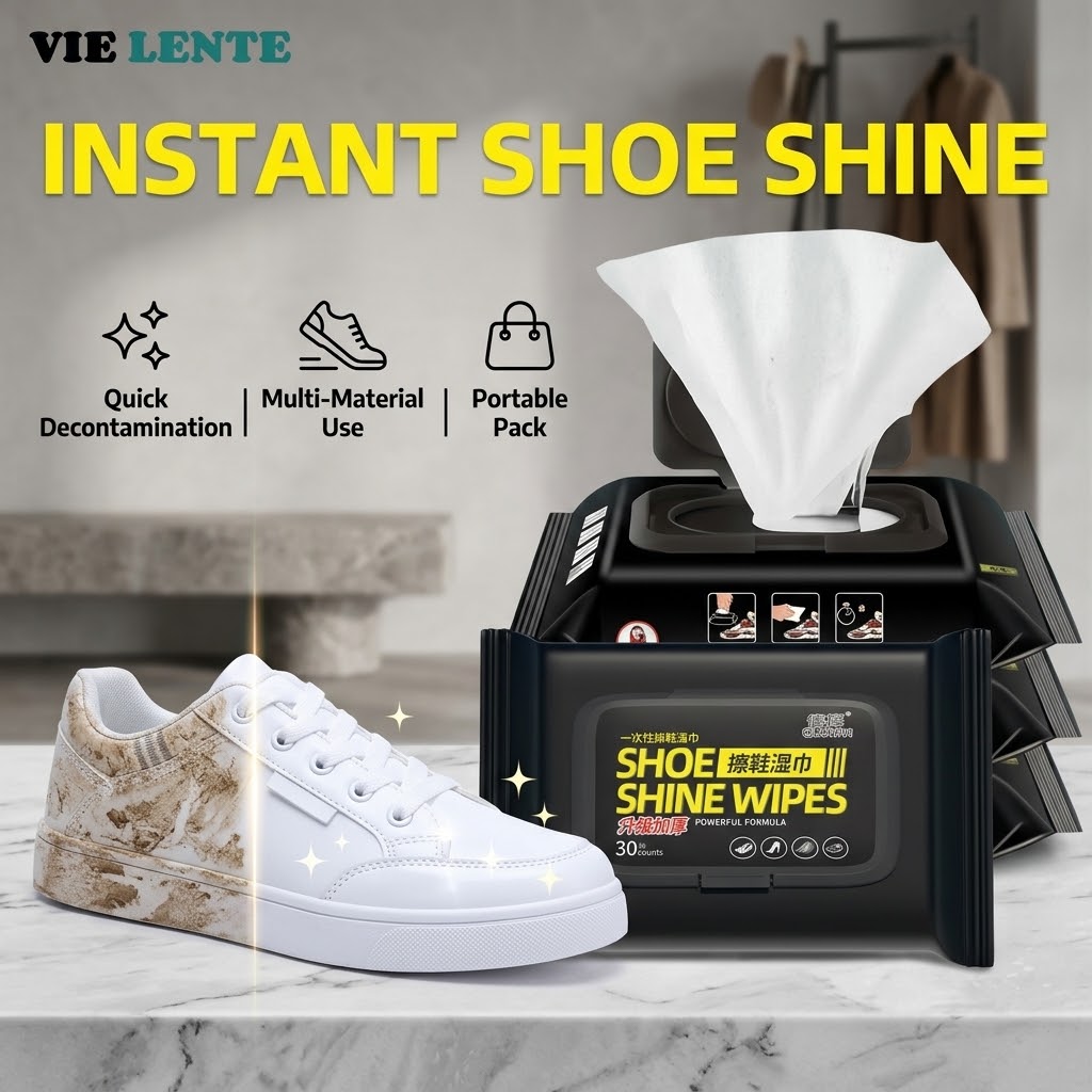 Sneaker Care Wipes - 使い捨てシューズクリーニングワイプ、スニーカー用、白い靴の汚れ落とし、携帯用、旅行用、革製品のお手入れ、水なしで使えるウェットワイプ。
