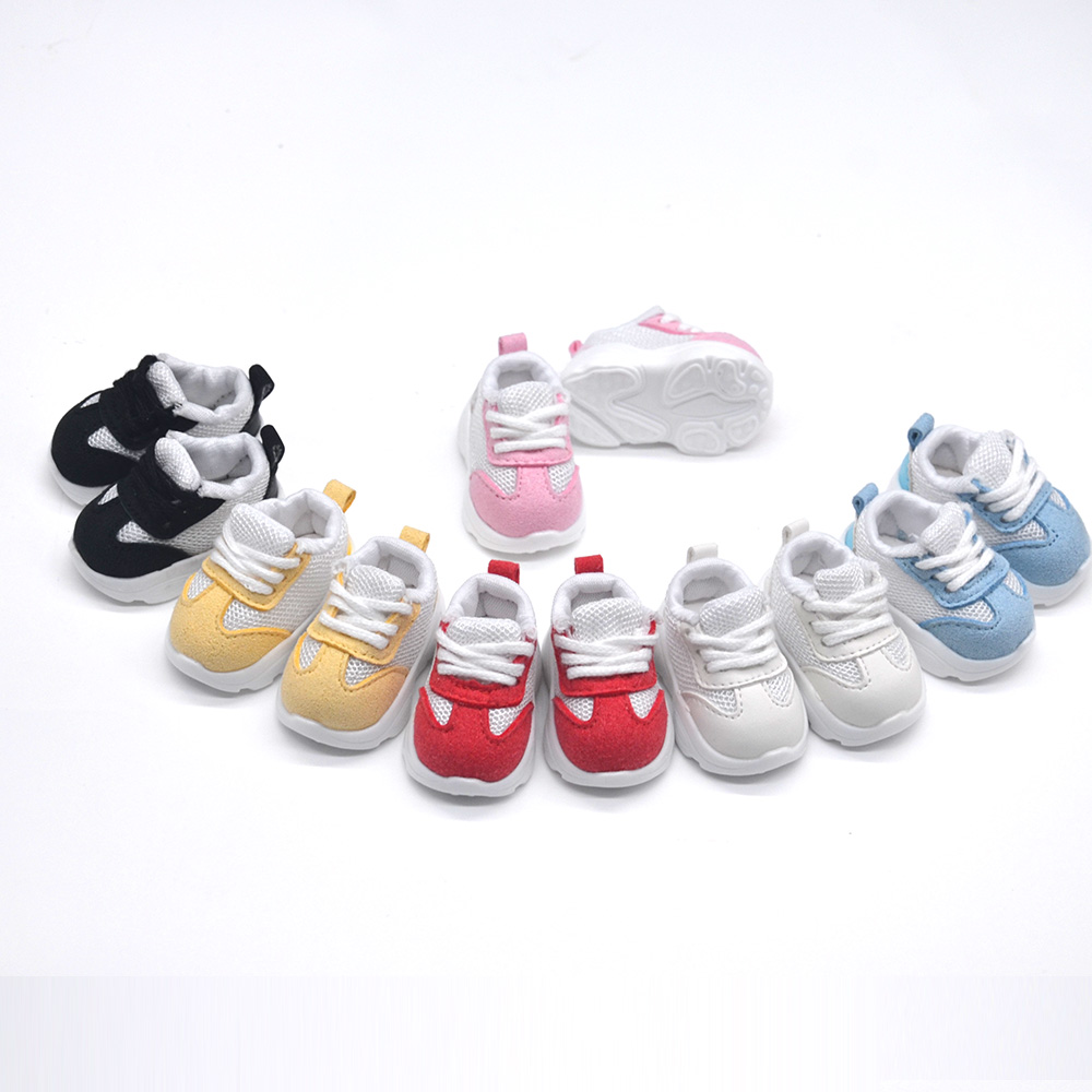 Sneaker Care Accessories - ミニ5cmドールシューズ ファッションメッシュカラーブロックスニーカー 30cm 1/6 BJD YOSD