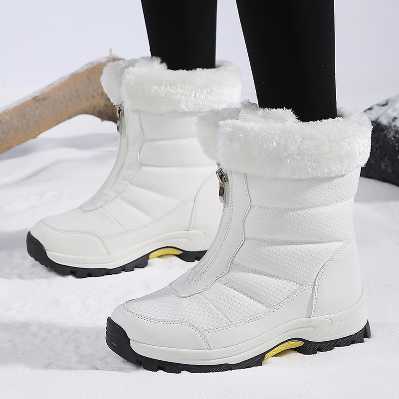 Sneaker Zone - 冬の女性のスノーブーツハイトップ防水アンクルブーツレディース厚いプラス暖かい雪ハイキングブーツ屋外綿靴スニーカー