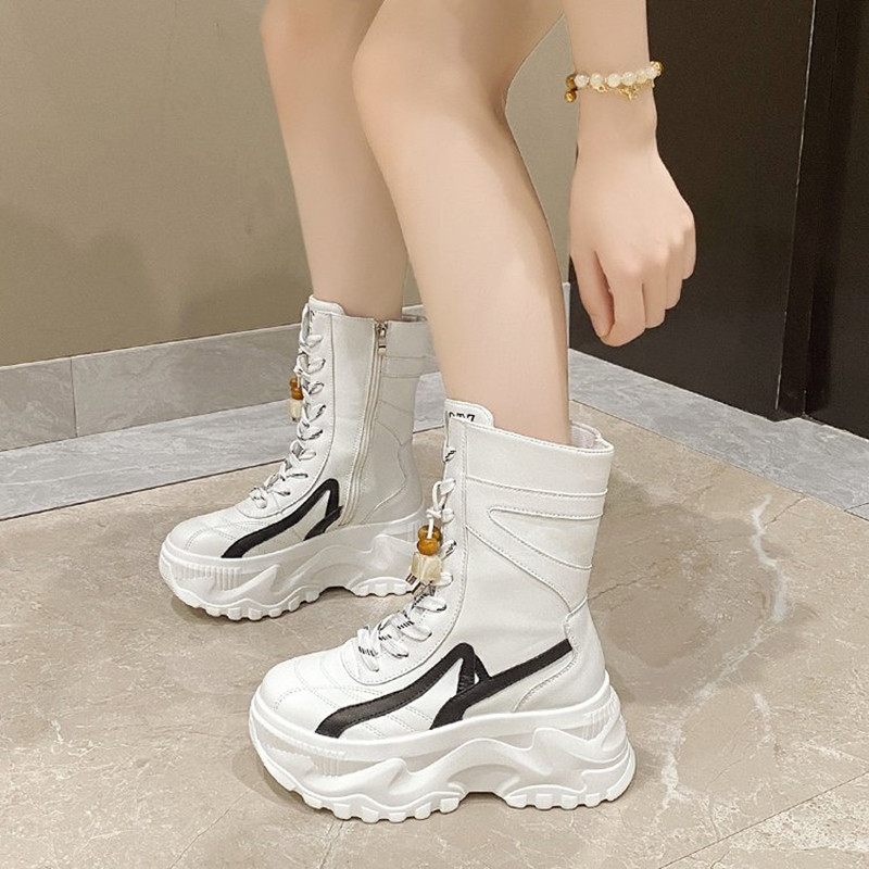 新しい女性用8CMチャンキーミッドカーフブーツ2025秋冬ビ - Sneaker Zone のレビューと価格