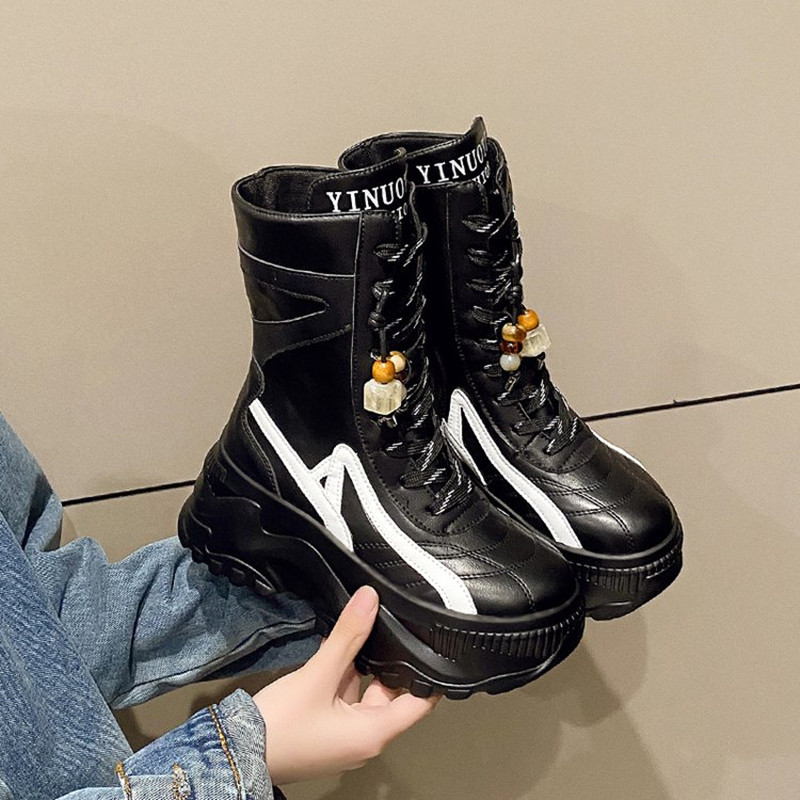 新しい女性用8CMチャンキーミッドカーフブーツ2025秋冬ビ - Sneaker Zone のレビューと価格