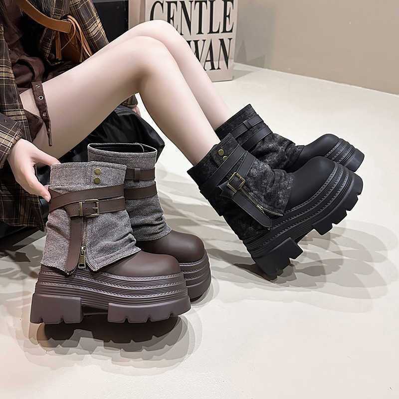 10 センチメートル秋チャンキーショートブーツ女性ハイヒール - Sneaker Zone のレビューと価格