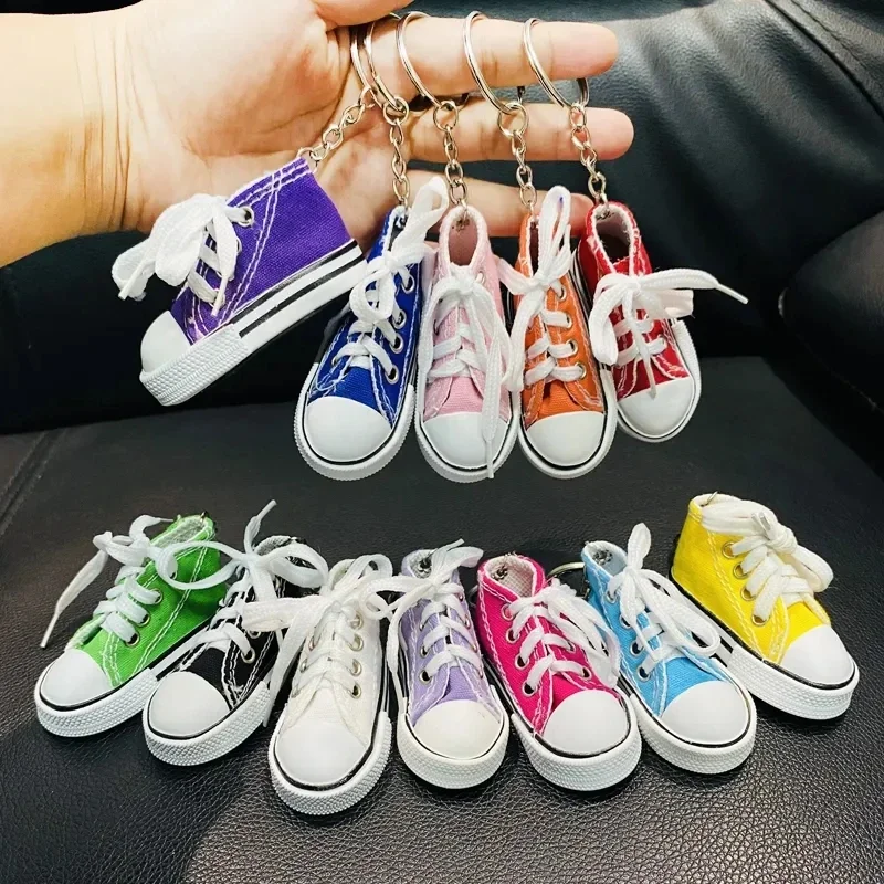 3D キャンバススニーカーテニスシューズキーホルダーブルーピ - Sneaker Care Accessories のレビューと価格